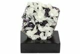 Amethyst Cluster with Calcite On Wood Base - Uruguay #100319-2